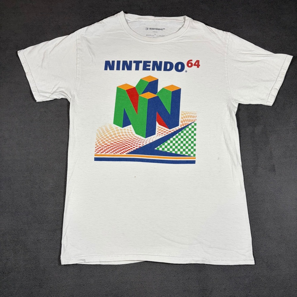Nintendo Graphic T-Shirt Adult Small White N64 Retro Gaming Logo